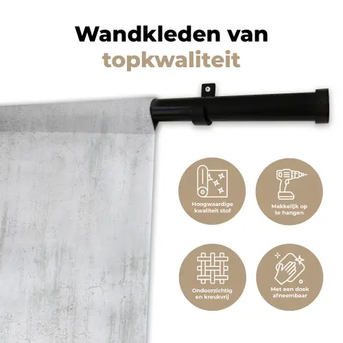 Muur -  Geverfd - Wit - Onafgewerkt Wandkleed katoen klein 269 -sfeer2