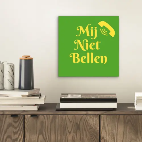 Mij niet bellen - Telefoon - Groen aluminium wit klein -sfeer1