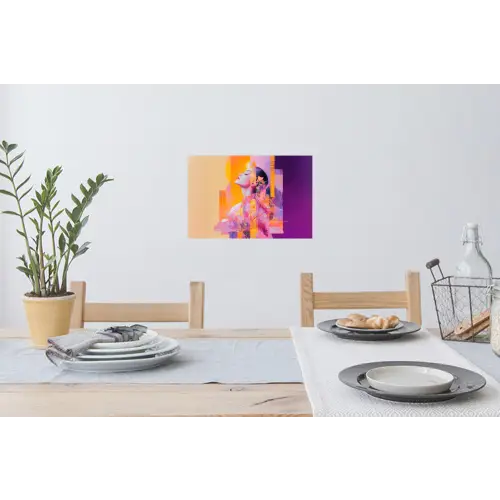 Abstract - Portret - Vrouw - Kleurrijk Muursticker klein -eettafel