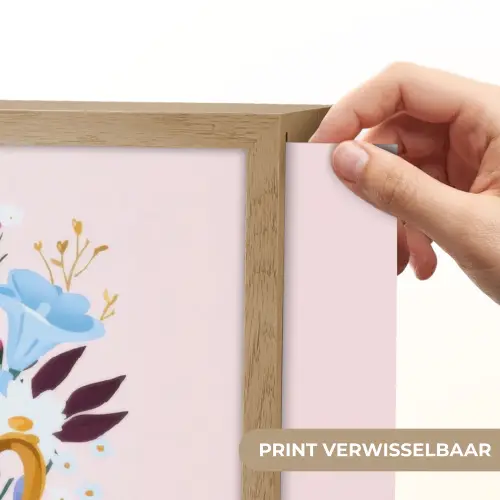 Trofee - Best Mom - Bloemen - Kleurrijk Light Box met batterij (Wandlamp) middel -USP_websiteprintNL