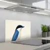 Illustratie - Blauw - Vogel keuken achterwand spatscherm klein -3d_schuin