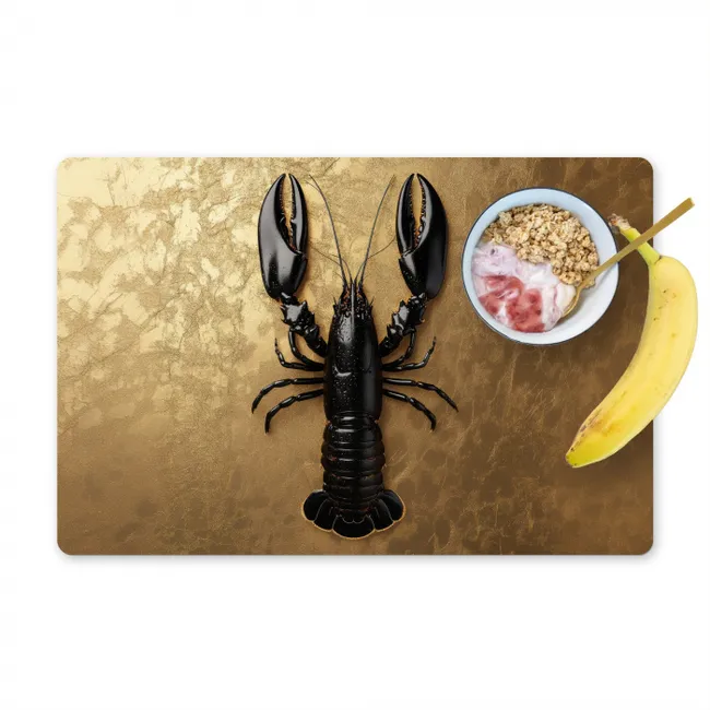 Kreeft - Zwart - Goud - Luxe Placemat vinyl groot -zzzproduct_Kitchenyeah-website