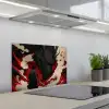 Krijger - Draak - Zwart - Rood - Rook keuken achterwand spatscherm klein -3d_schuin