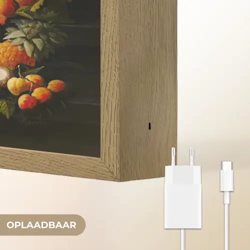 Stilleven met bloemen en fruit - Kunstwerk - Oude meesters Light Box met batterij (Wandlamp) middel -USP_websiteoplaadbaarNL