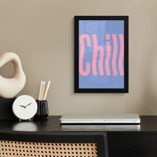 Chill - Roze - Blauw - Golvend fotolijst zwart zonder passe partout klein -sfeer1