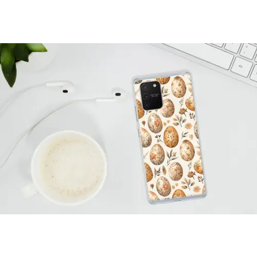 Paaseieren - Bruin - Bloemen Telefoonhoesje Samsung Galaxy S10 Lite klein -oordopS10Lite