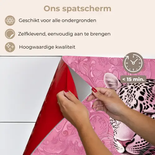 Panter - Luxe - Roze keuken achterwand spatscherm klein -spatscherm_NL