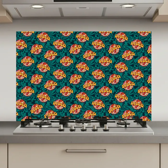 Groen - Disco - Patroon keuken achterwand spatscherm klein 900 -3d_website