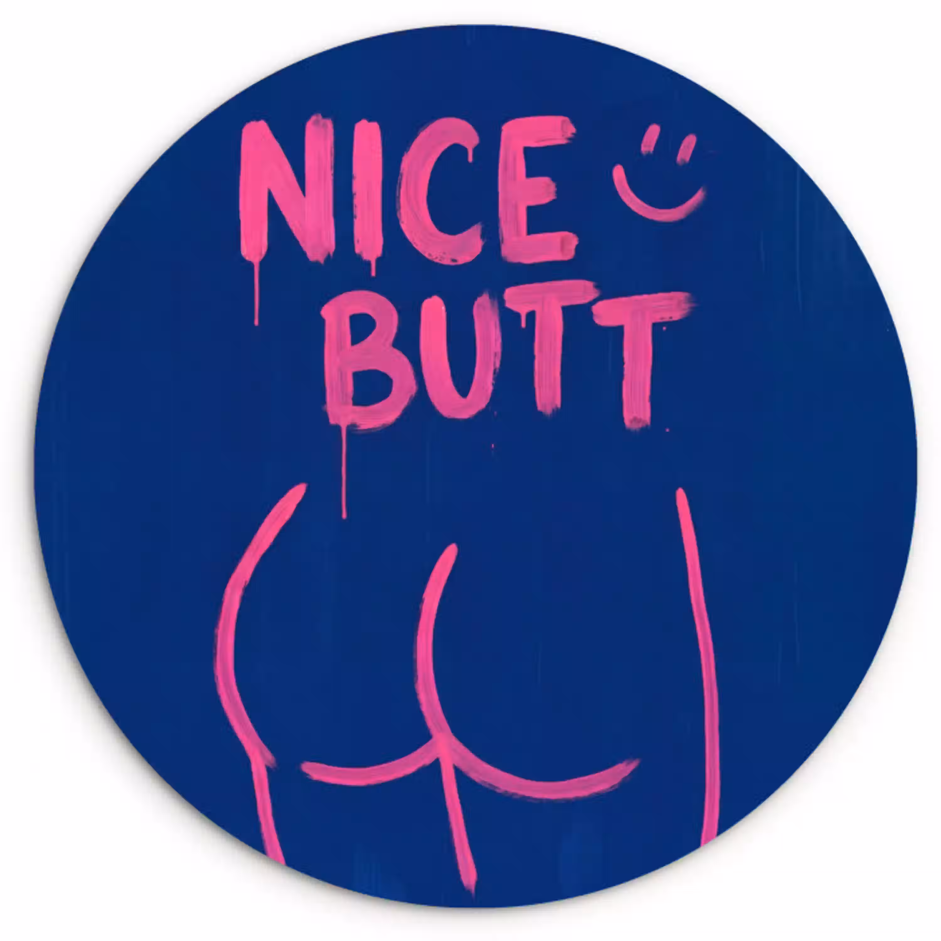 Brutaal - Grappig - Blauw Wandcirkel kunststof plaat 5mm dik klein -3d