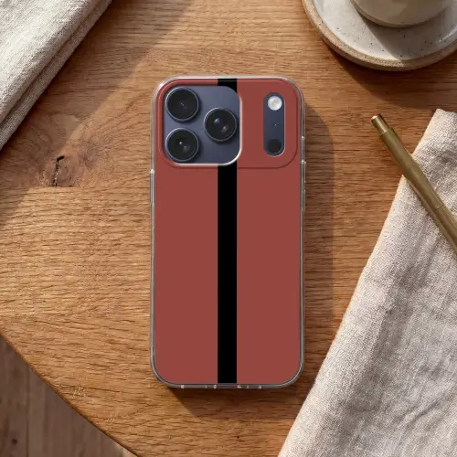 Rood - Zwart - Streep - Minimalistisch Telefoonhoesje iPhone 17 Pro klein -sfeer1