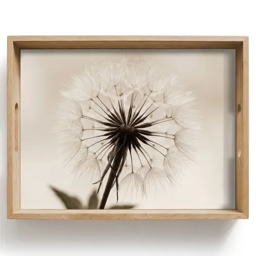 Paardenbloem - Minimalistisch - Wit Dienblad Rechthoek middel -z3d_shopping