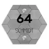 Grijze tegels - Modern Naambord Hexagon klein -3d