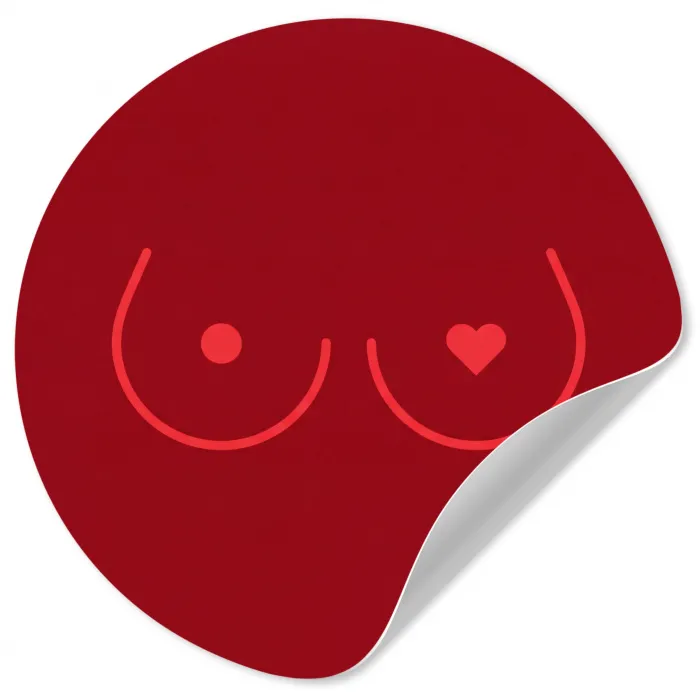 Minimalistisch - Lijnillustratie - Rood Wandcirkel behangsticker klein -3d