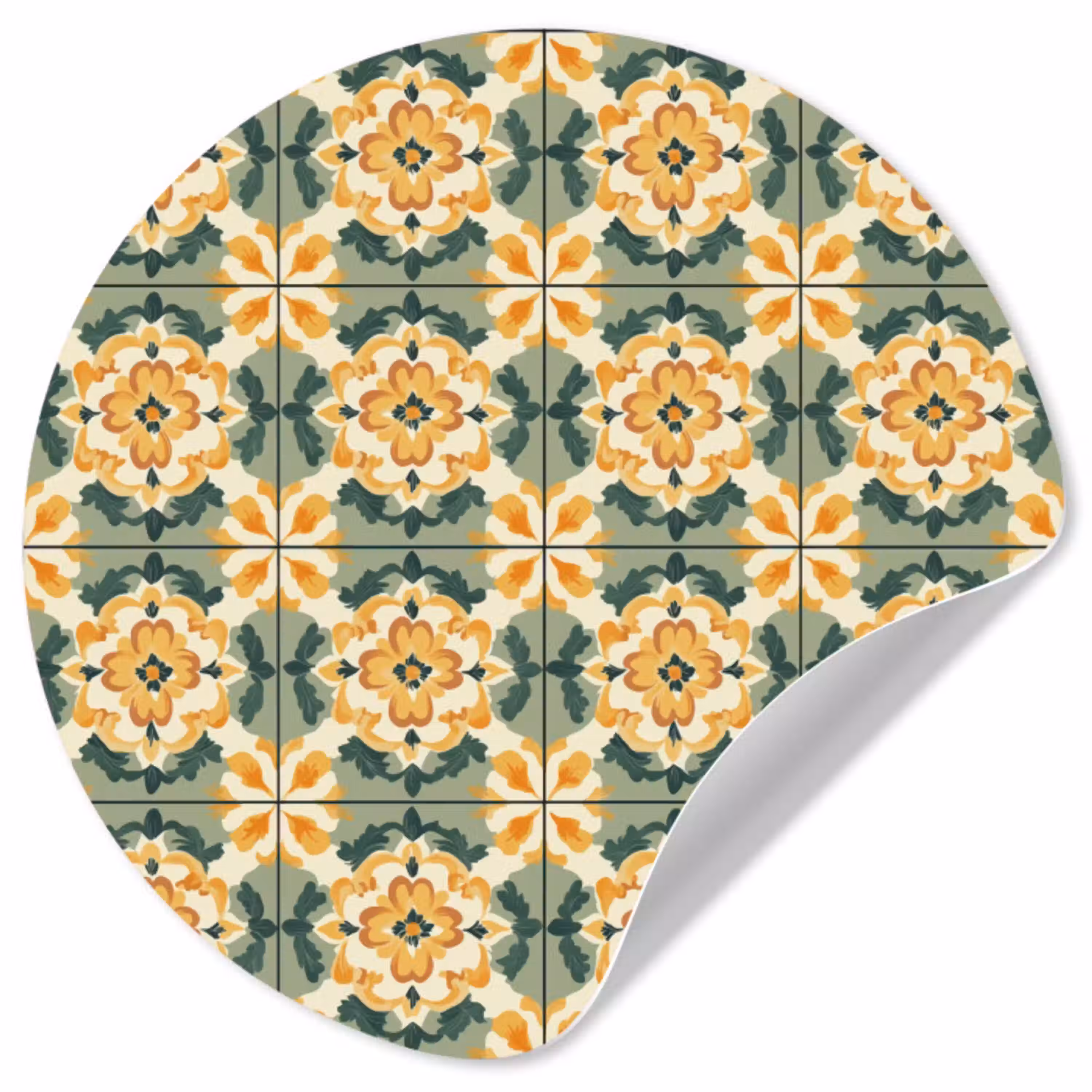 Keramiek - Verweerd - Kleurrijk Wandcirkel behangsticker klein 186 -3d