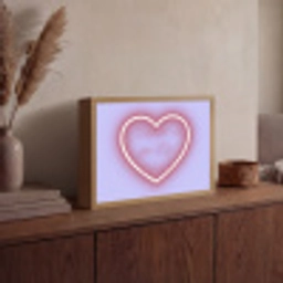 I liked it so it's mine - Neon hart - Paars Light Box met batterij (Wandlamp) middel -sfeer2