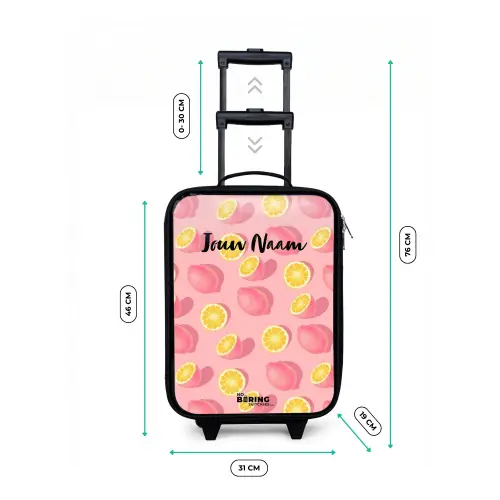 Pink limoncello Kinderkoffer - Zwart klein -productfoto_formaten