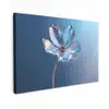 Blauw - Bloem - Glazen - Sierlijk canvas 2cm klein -z3d