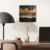 Gouden Bomen in Mistig Landschap plexiglas 5mm klein -sfeer6