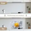 Wit - Bloem - Elegant keuken achterwand spatscherm klein -voor_na_NL