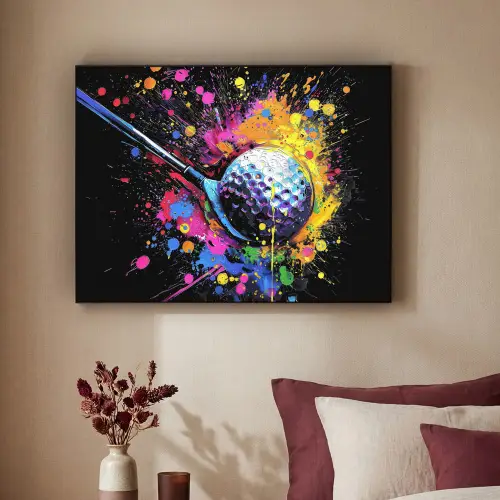 Graffiti - Sport - Golf - Golfclub Textielframe zwart klein -sfeer1