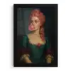 Vrouw - Portret - Kauwgombel fotolijst zwart zonder passe partout klein -3d