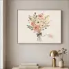 Bloemen - Quote - Beige - Lint Textielframe zwart klein -sfeer2