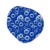Bubbels - Patroon - Blauw Wandcirkel Organisch Aluminium middel -3d