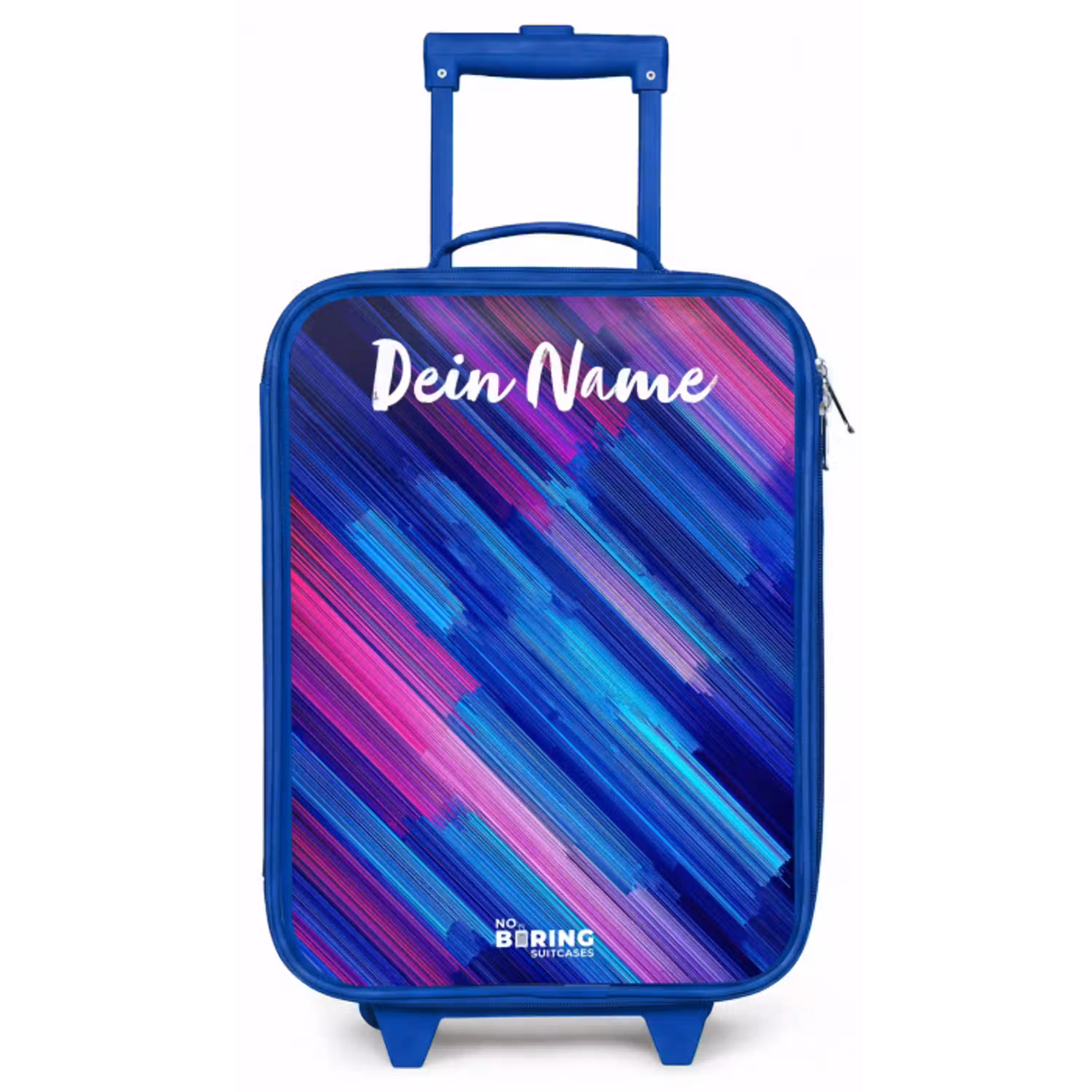 Neon - Strepen - Abstract - Blauw - Roze Kinderkoffer - Blauw klein -zz3dotto