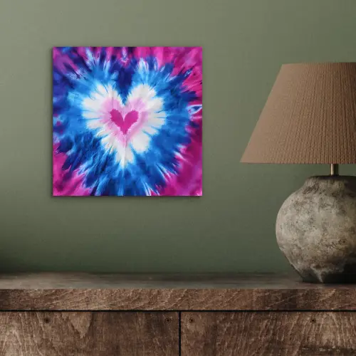 Hartvormig - Tie dye - Paars aluminium wit klein -sfeer2