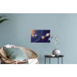 Planetenstelsel - Ruimte - Illustratie Muursticker klein -plant