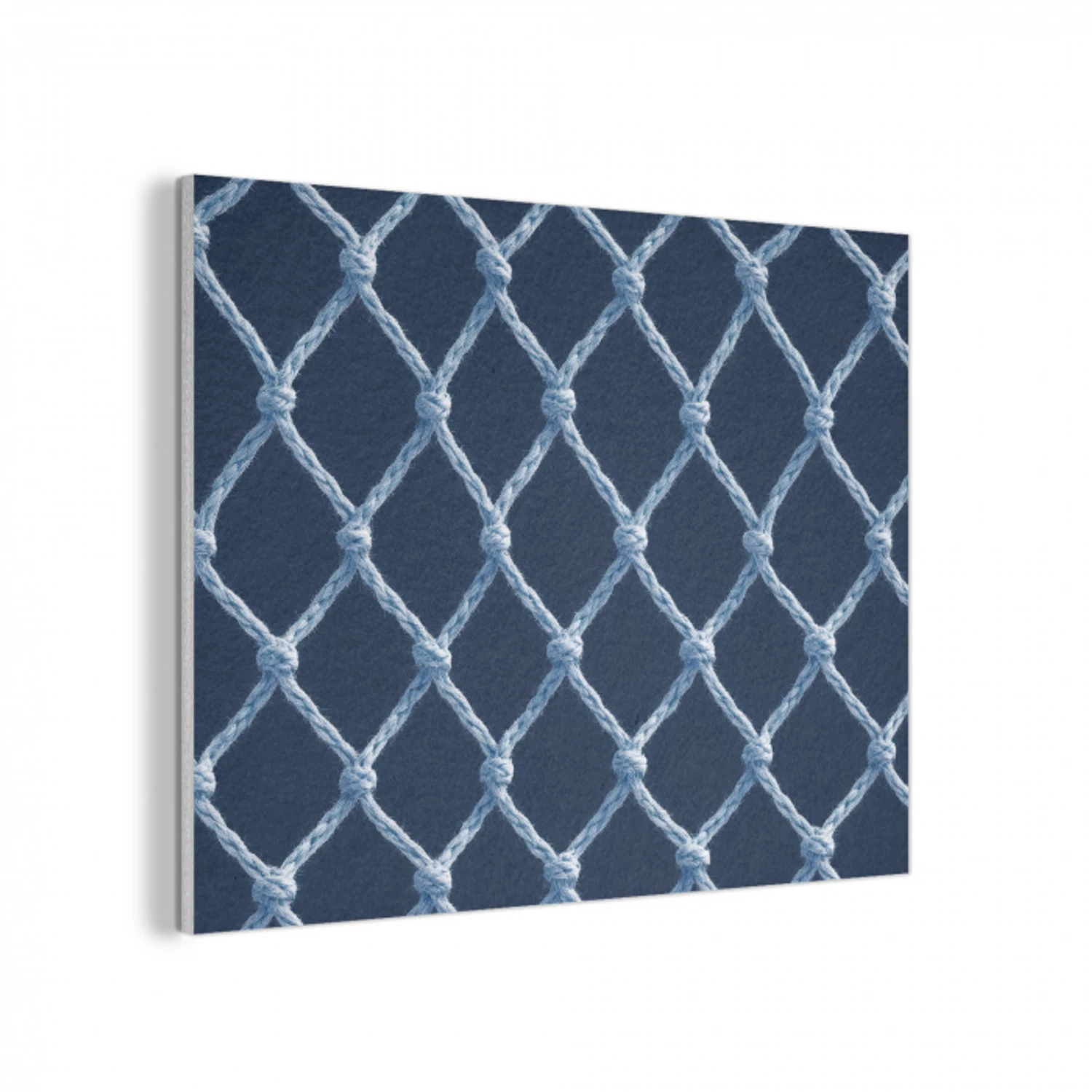 Visnet - Touw - Patroon - Marineblauw PET vilt klein 837 -3d
