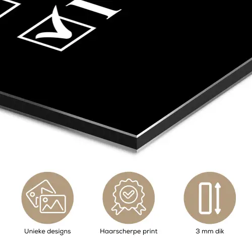 Kerst - Zwart - Wit - Quote - Grappig aluminium wit klein -closeup_NL