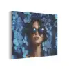 Vrouw - Blauw - Bloemen - Vlinders - Natuur PET vilt klein -3d