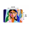 Portret - Vrouw - Modern Placemat vinyl groot -specs