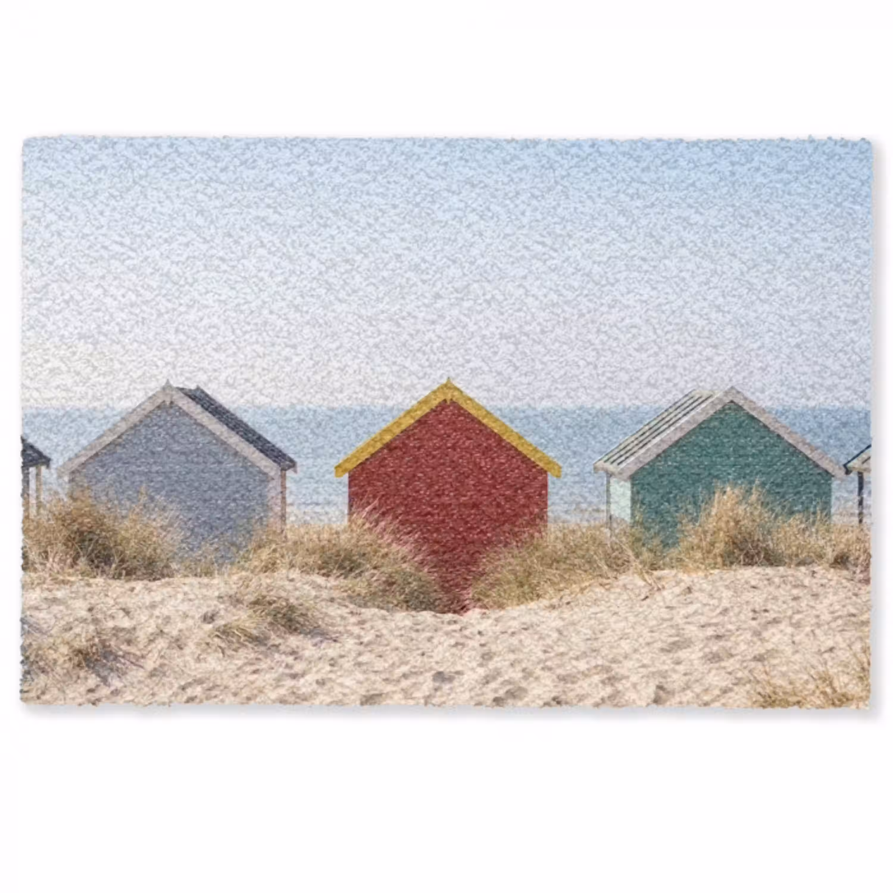 Strand - Huisjes - Kleurrijk - Duinen Deurmat klein -zkaufland3d