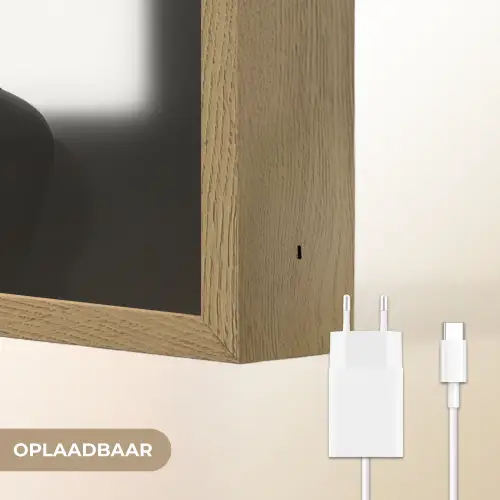 Vrouw - Zwart - Hart Light Box met batterij (Wandlamp) middel -USP_websiteoplaadbaarNL