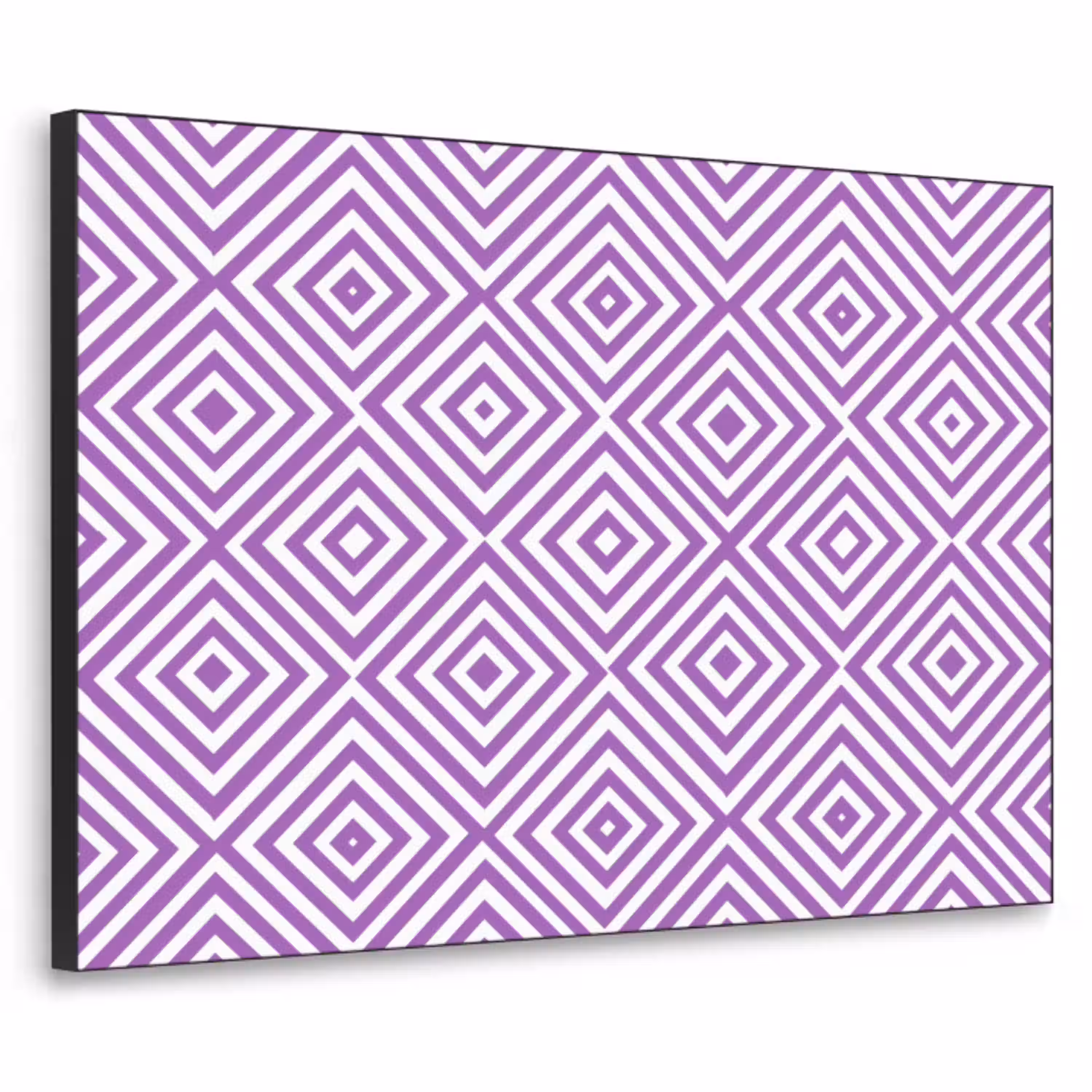 Paars - Geometrisch - Ruiten - Concentrisch - Patroon Textielframe zwart klein 947 -3d