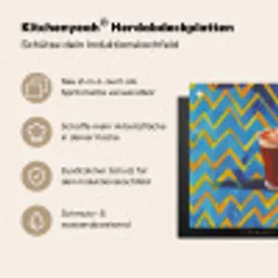 Mok - Koffie - Zigzag - Slagroom Inductie beschermer vinyl 3mm middel -zzzzzzusp-haakje_DE
