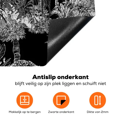 Tropisch - Jungle - Bomen - Bladeren Inductie beschermer vinyl 3mm klein -zzzzzzz-td-onderkant