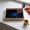 Vis - Stippen - Koraal - Blauw Dienblad Rechthoek middel -sfeer2