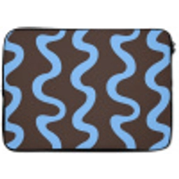 Kronkelende lijnen - Blauw - Bruin - Minimalistisch laptophoes neopreen klein 279 -zkaufland3dotto