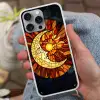Mozaïek - Glas - Maan - Donkerblauw Hoesje iPhone 16 Pro Max met koord klein -sfeer3