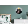 Chimpansee - Badeend - Grijs Wandcirkel aluminium klein -slaapkamer