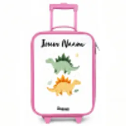 Dinos - Dieren - Groen - Oranje Kinderkoffer - Roze klein -3d