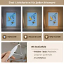 Papagaai - Vliegen - Blauw - Geel Light Box met kabel (Kinderlampje) klein -USP_lichtkleurDE