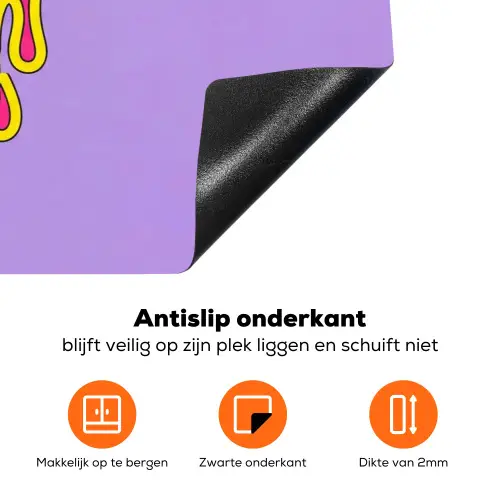 Smiley - Drip - Neon Inductie beschermer vinyl 3mm klein -zzzzzzz-td-onderkant