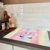 Eenhoorn - Glitters - Regenboog - Pastel Inductie beschermer vinyl 3mm klein -sfeer3