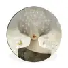 Pluis - Vrouw - Beige Wandcirkel aluminium klein -3d