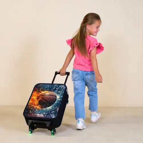 Bruisende basketbal Kinderkoffer - Zwart klein -sfeer1