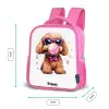 Bruine hond met roze bril en kauwgombal Kinderrugzak - Roze middel -productfoto_formaten